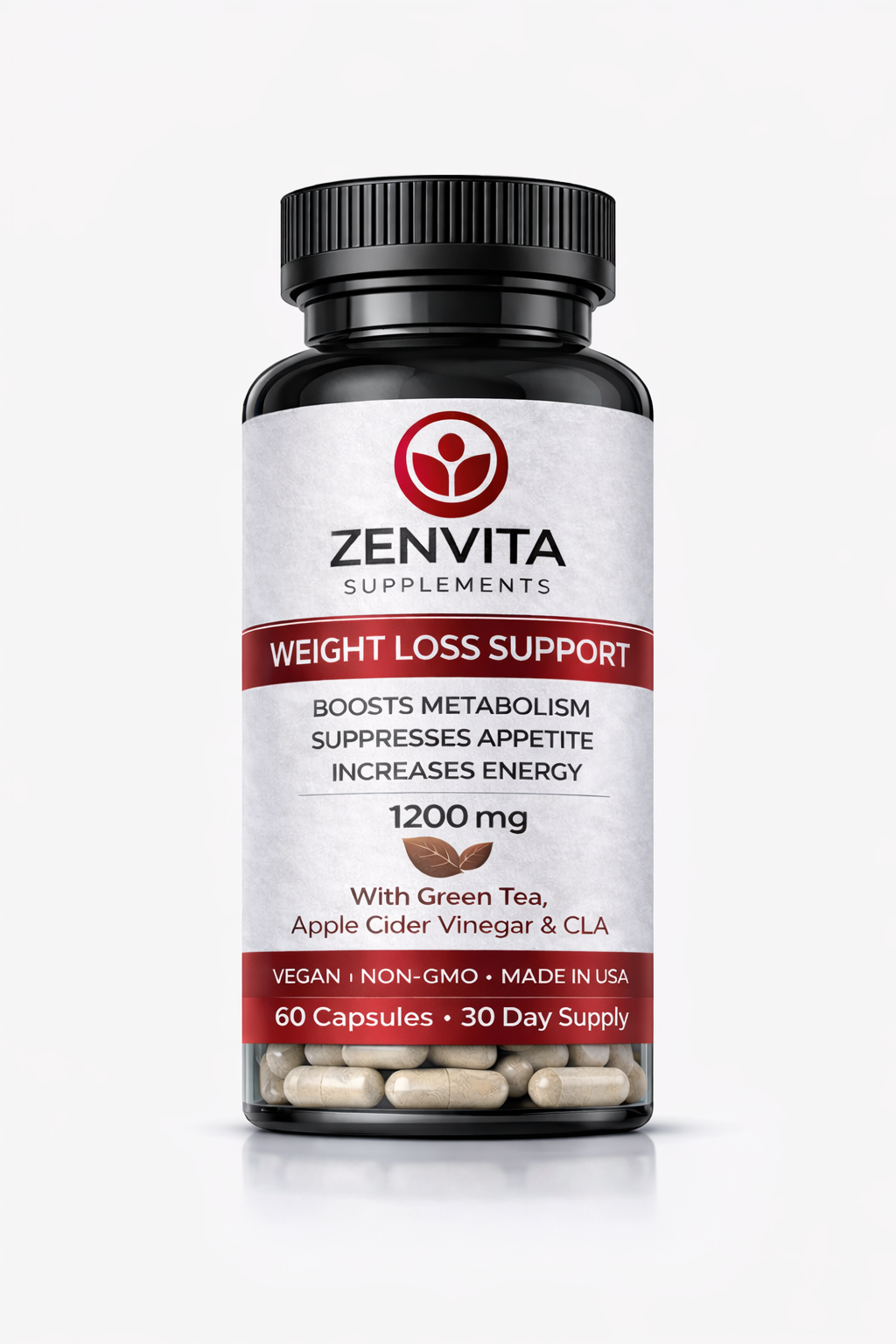 Zenvita Weight Loss Support 1200mg – Metabolism & Appetite Control – 60 Capsules