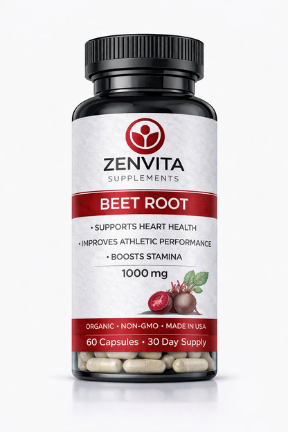 Zenvita Beetroot 1000mg – Nitric Oxide & Circulation Support